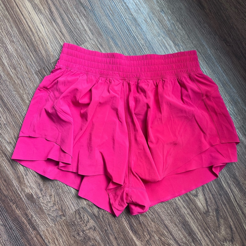 Lululemon pink shake it out high rise 2.5 inch running shorts